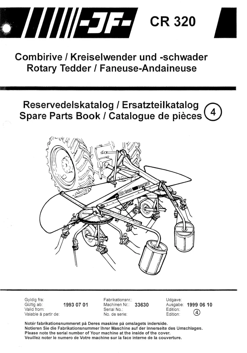 JF Stoll Cr 320 Parts Manual