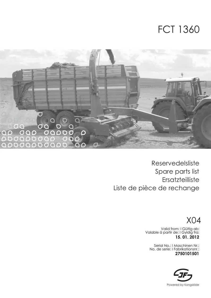 JF Stoll Fct 1360 Parts Manual
