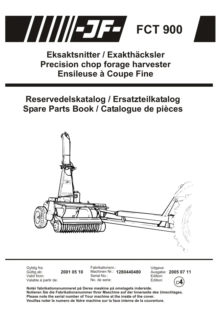 JF Stoll Fct 900 Parts Manual