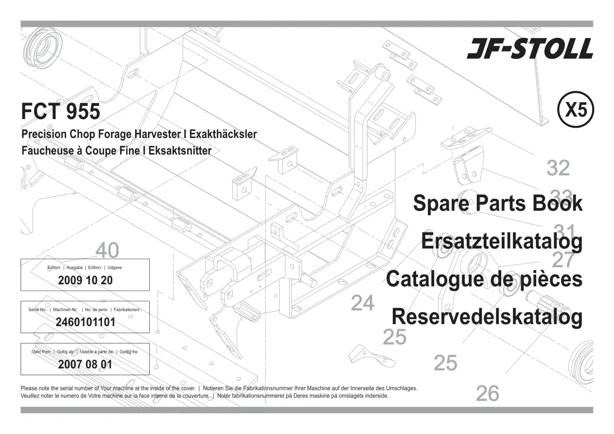 JF Stoll Fct 955 2007 2007 Parts Manual