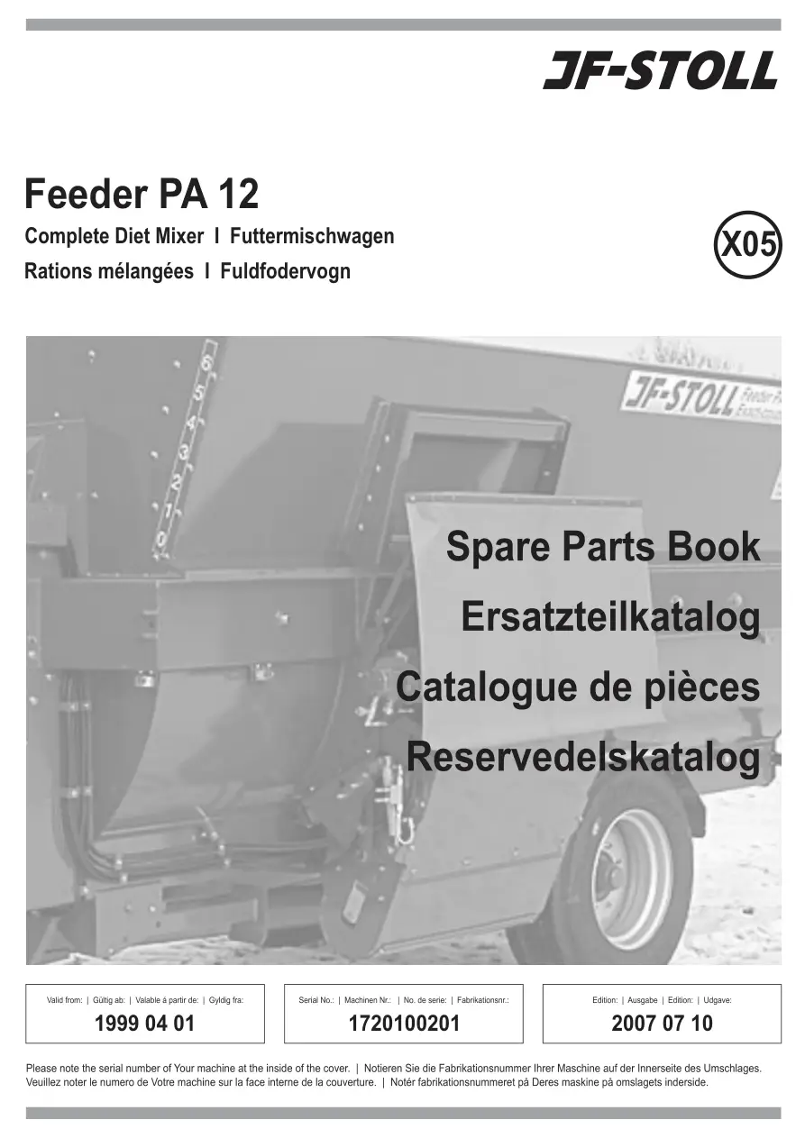 JF Stoll Pa12 Parts Manual