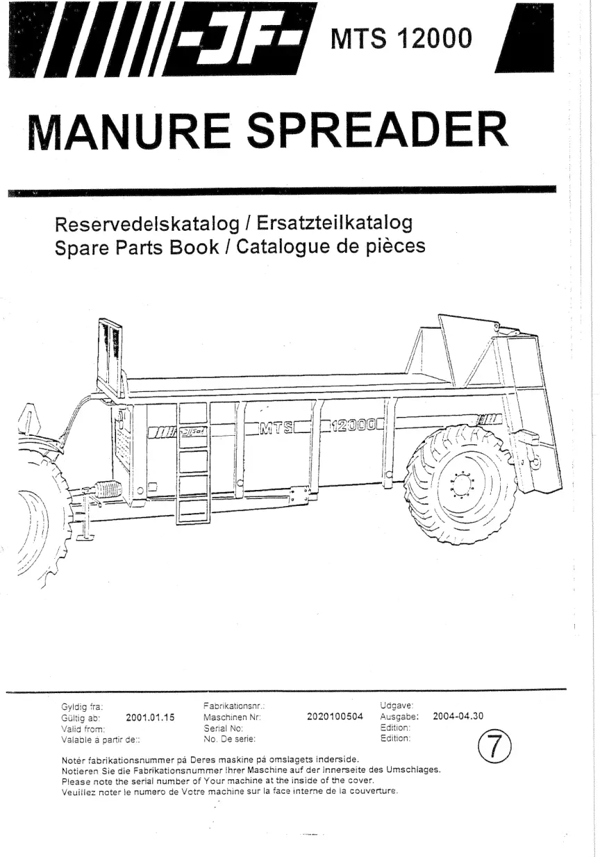 JF Stoll Mts 12000 Parts Manual