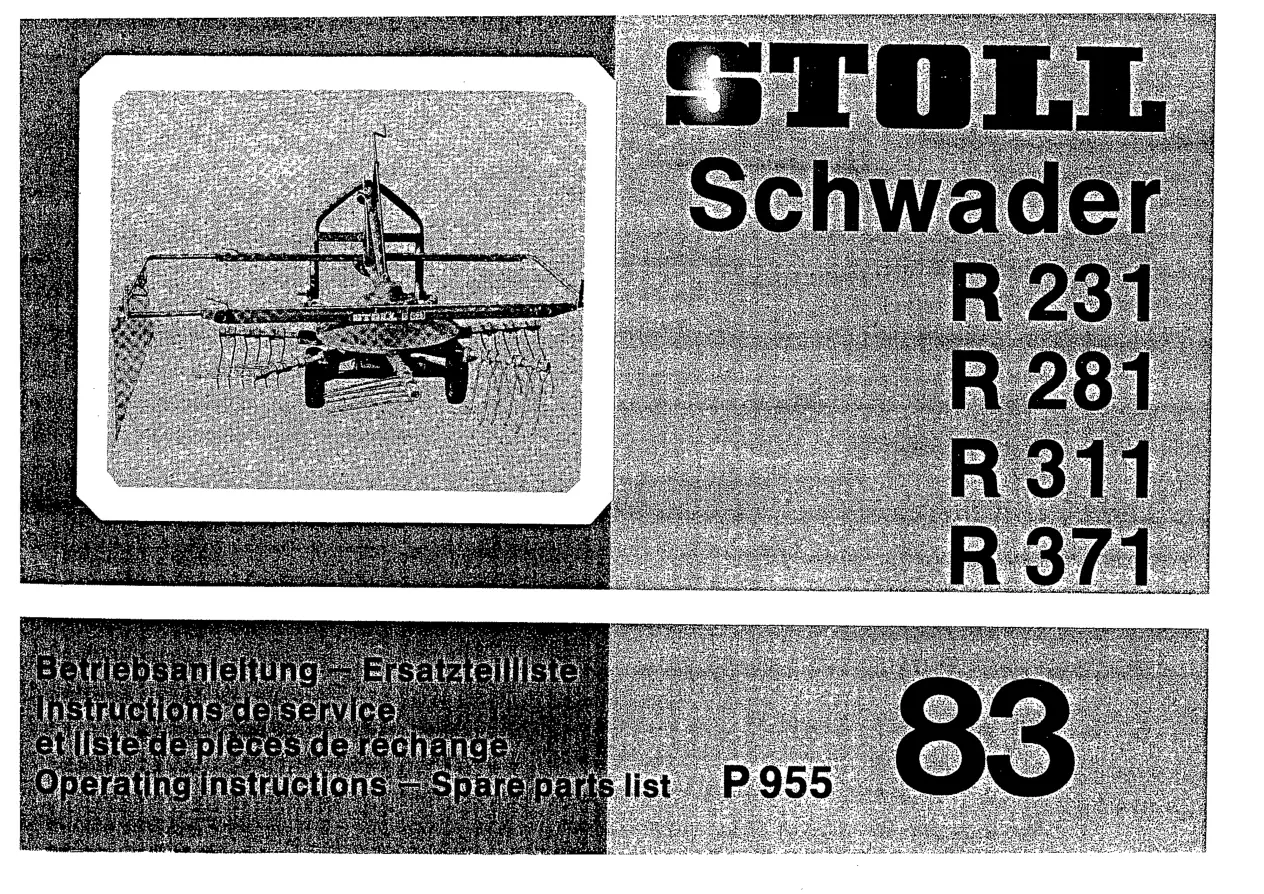 JF Stoll R 231 281 311 371 Parts Manual