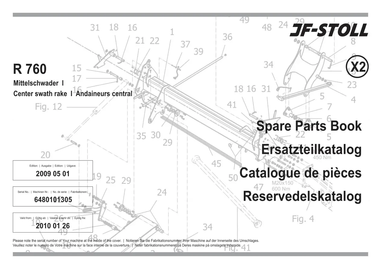 JF Stoll R 760 Parts Manual