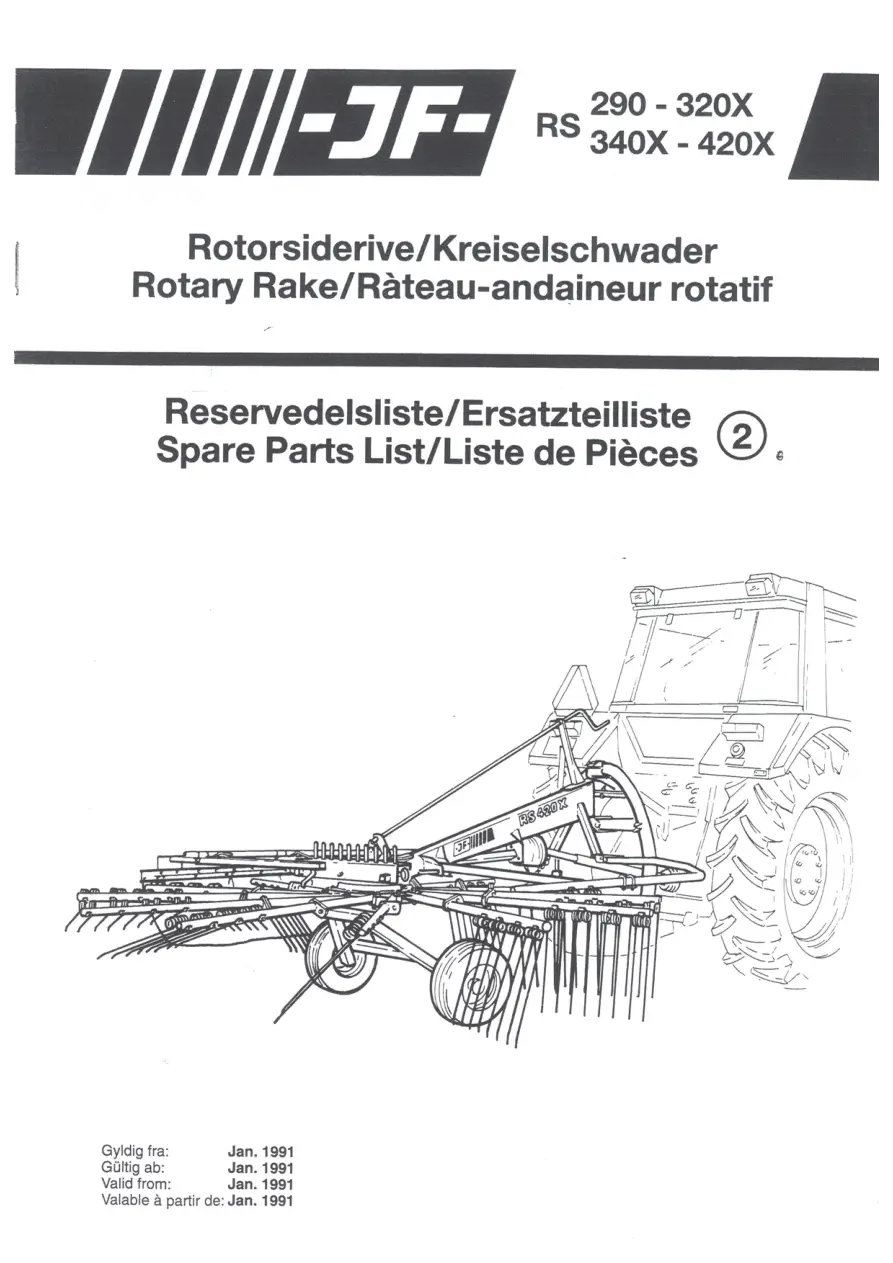 JF Stoll Rs 290 320 340 420 X Parts Manual