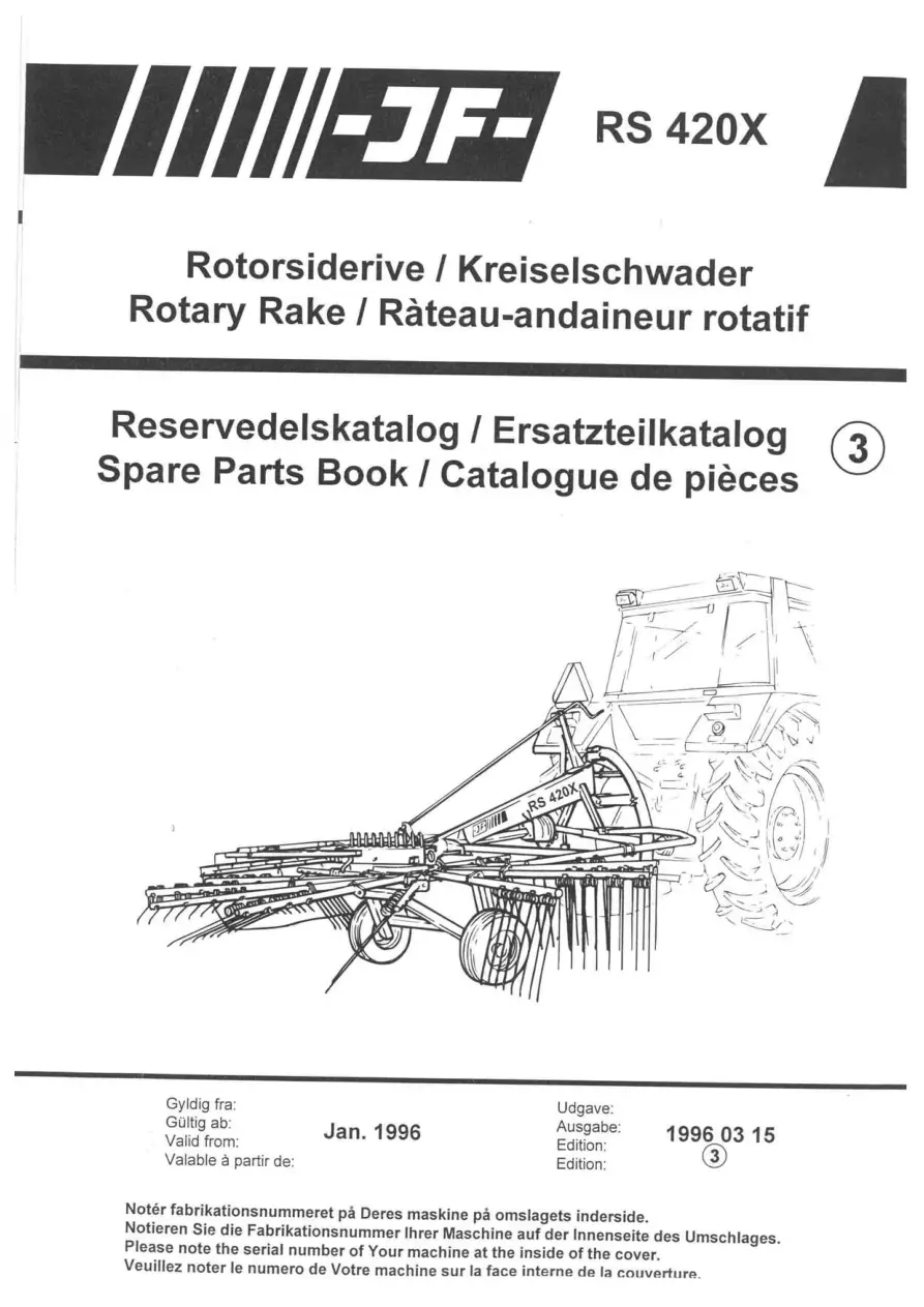 JF Stoll Rs 420 X Parts Manual
