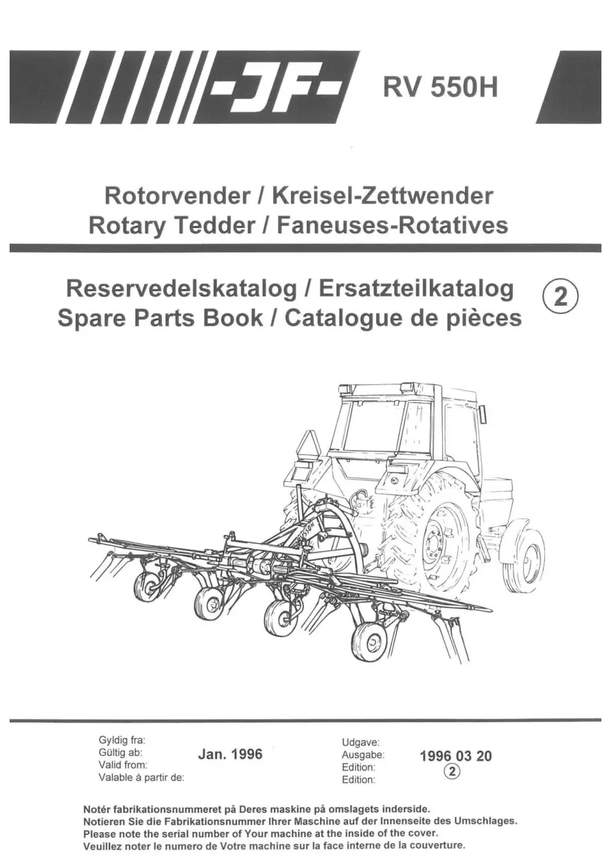 JF Stoll Rv 550 H Parts Manual