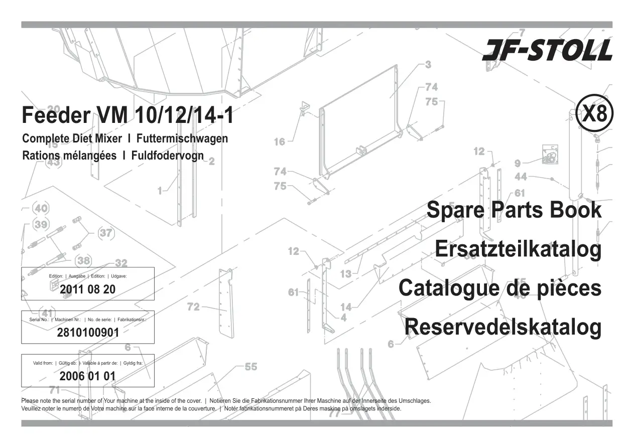 JF Stoll Vm 10 12 14 2011 2011 Parts Manual