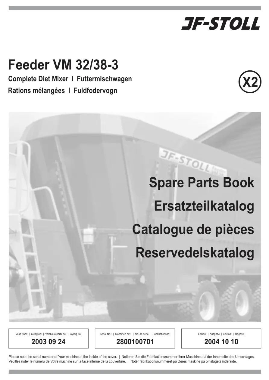 JF Stoll Vm 32 38 3 Parts Manual