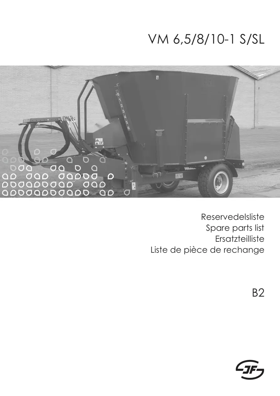 JF Stoll Vm 6.5 8 10 1S Sl 2012 2012 Parts Manual