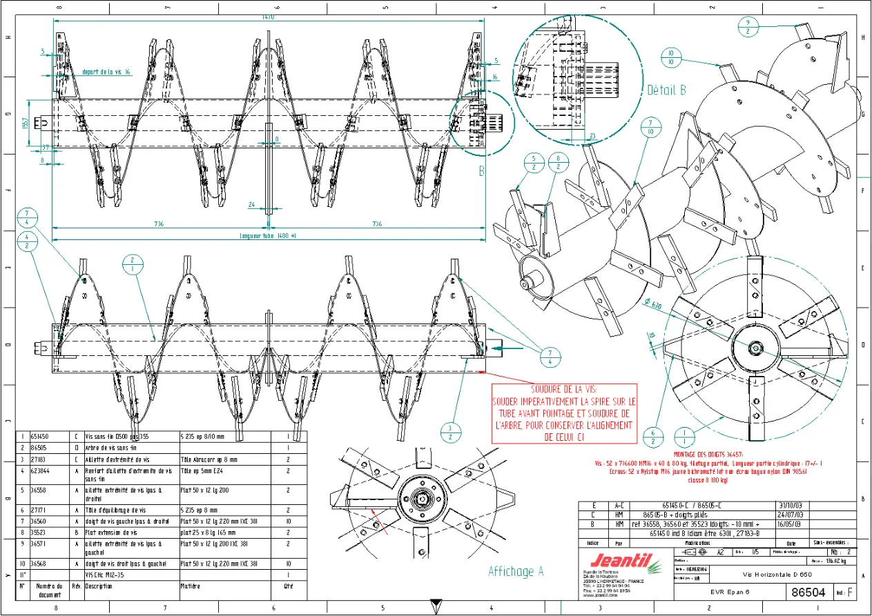Jeantil Epan6 Parts Manual