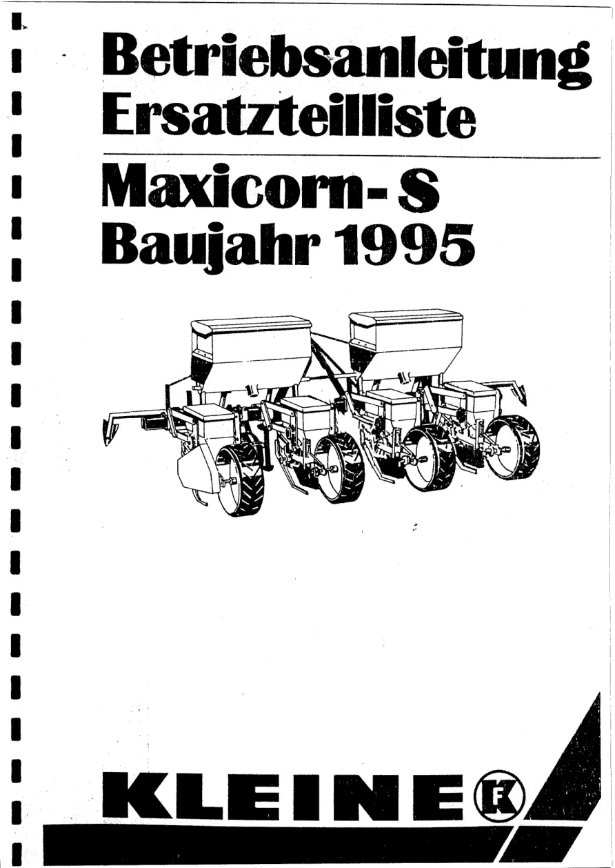 Kleine Franz Maxicorn S 1995 Parts Manual
