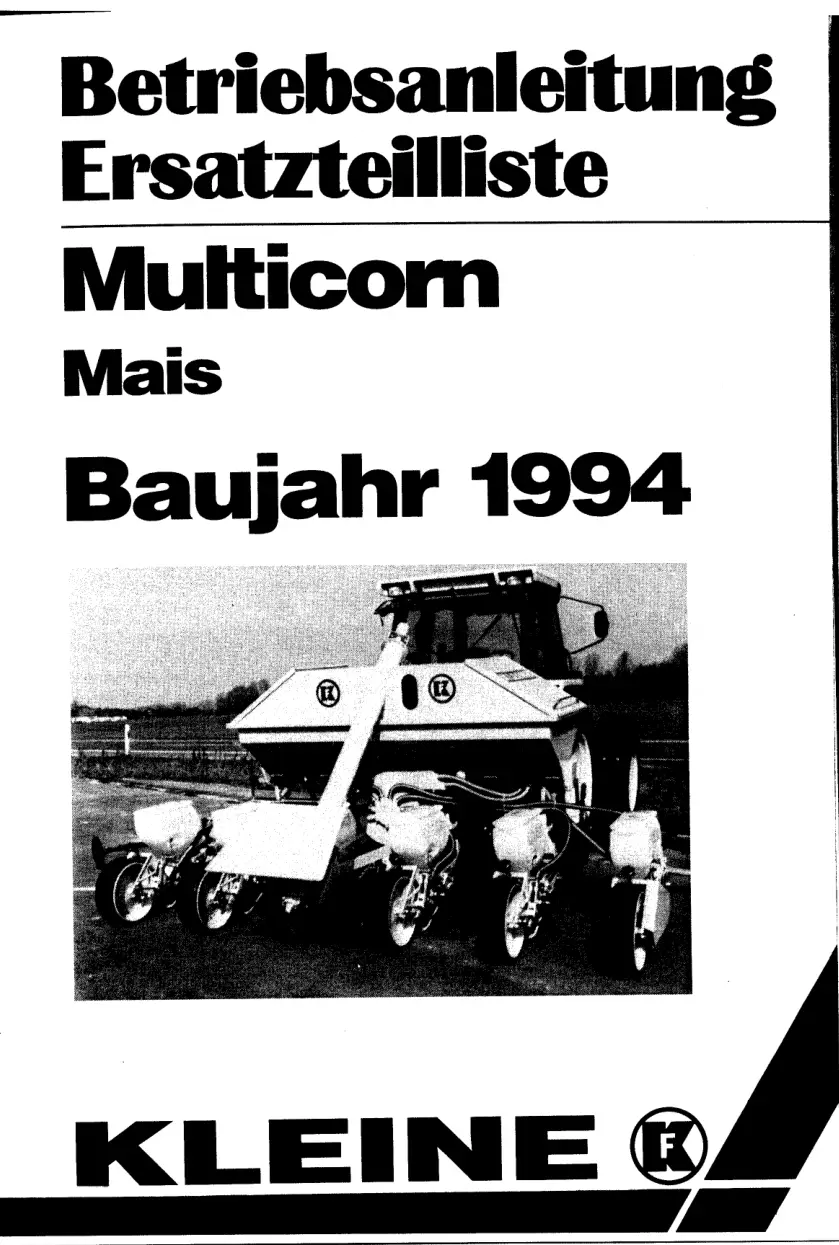 Kleine Franz Multicorn Mais 1994 Parts Manual