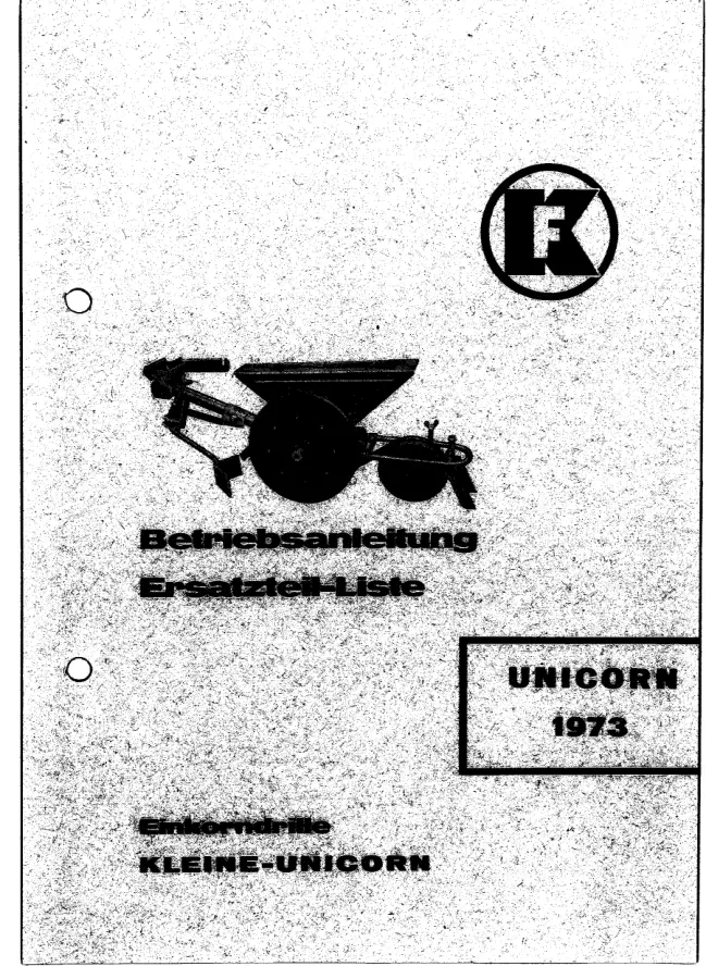 Kleine Franz Unicorn 1973 Parts Manual