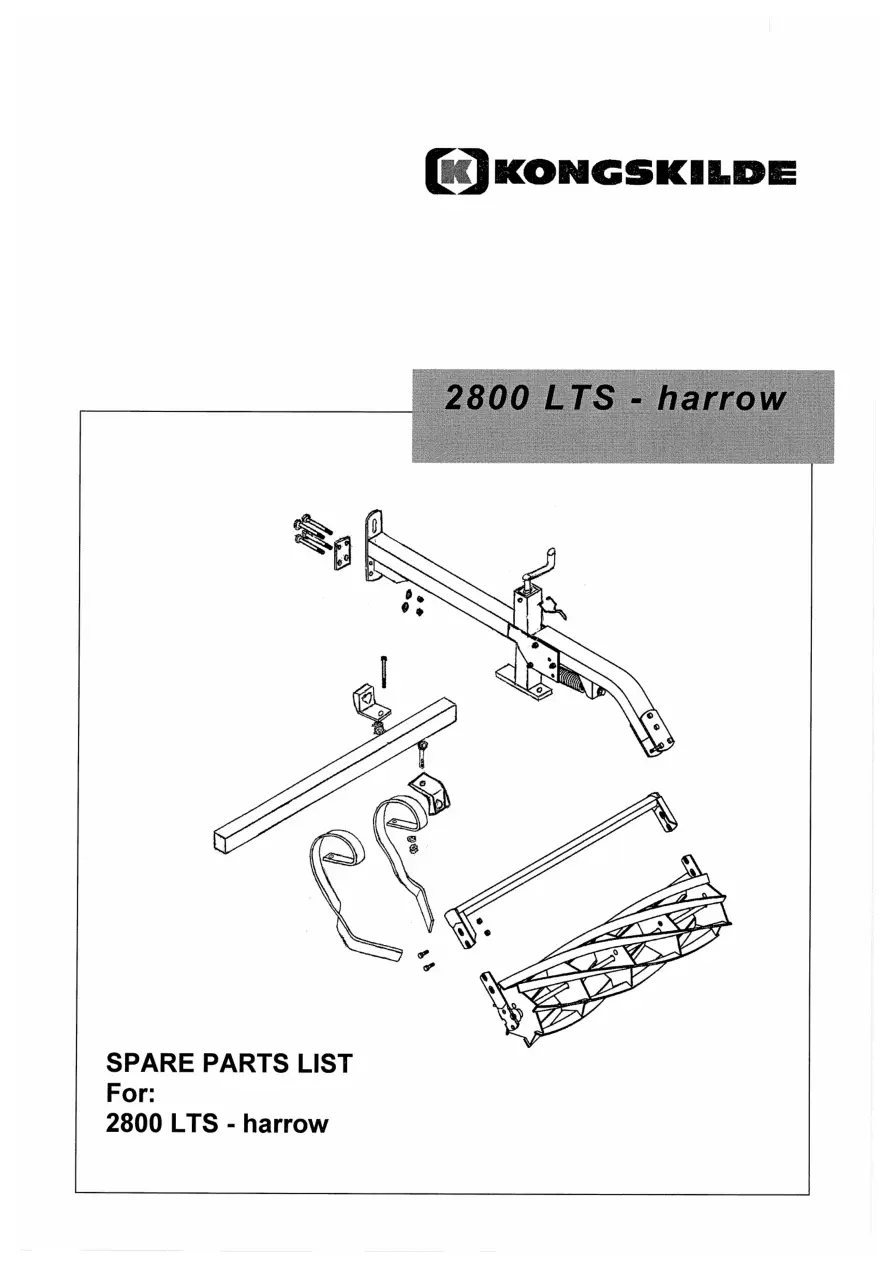 Kongskilde 2800 Lts Parts Manual