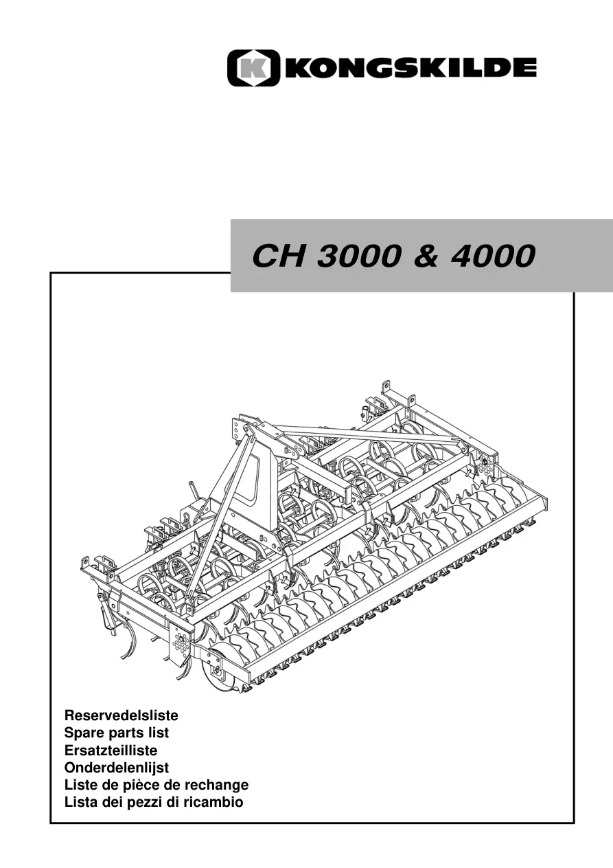 Kongskilde Ch 3000 4000 Parts Manual