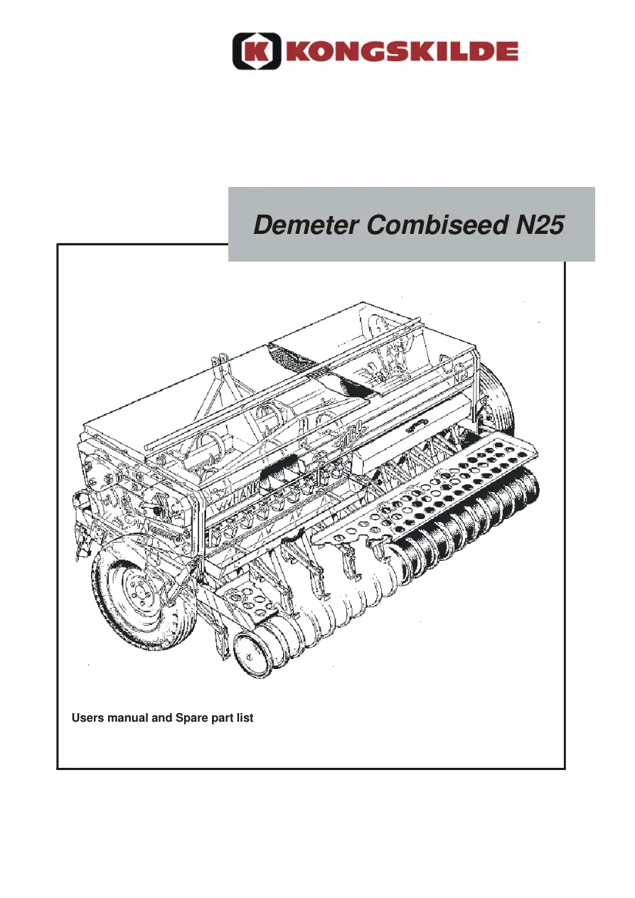 Kongskilde Combiseed N25 Parts Manual