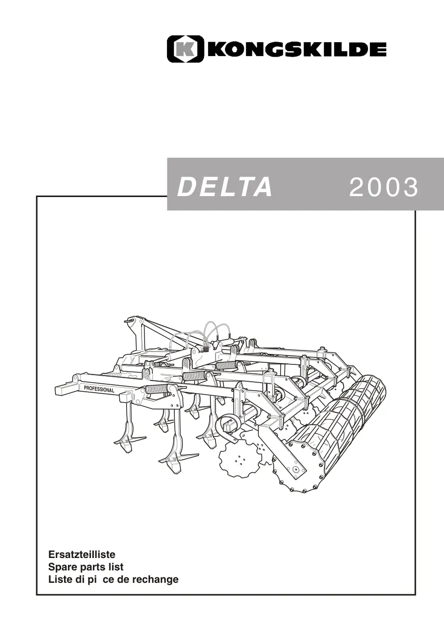 Kongskilde Delta 2003 2003 Parts Manual