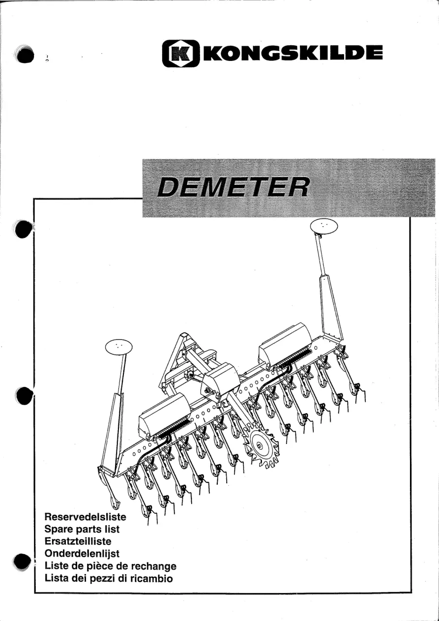 Kongskilde Demeter Parts Manual