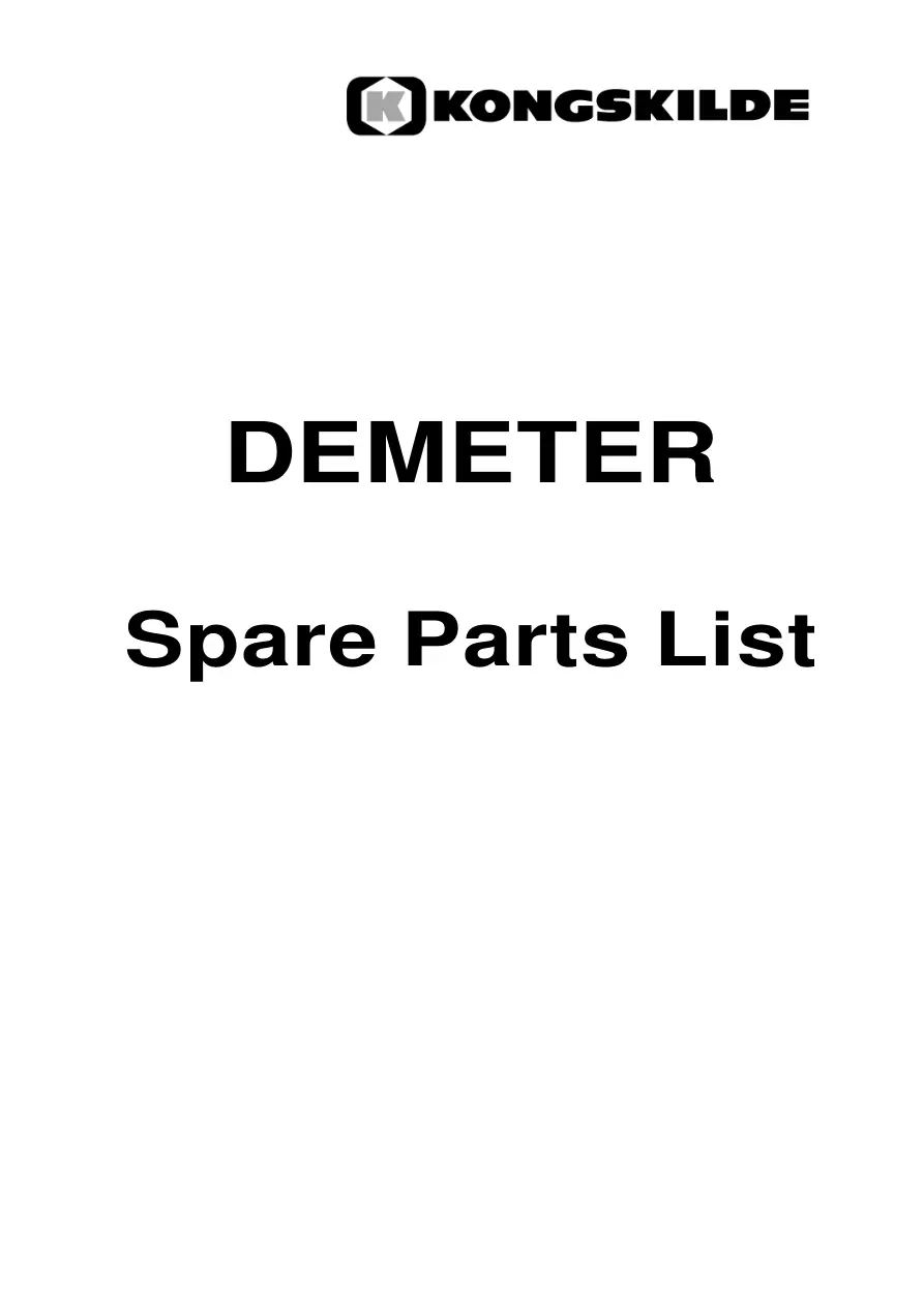 Kongskilde Demeter Rubin Parts Manual