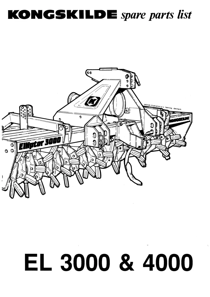 Kongskilde Elliptor 3000 4000 Parts Manual