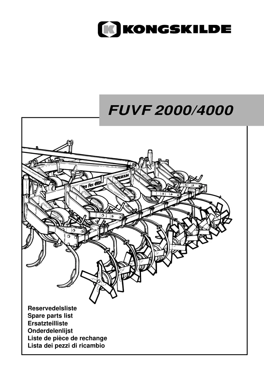 Kongskilde Fuvf 2000 4000 2000 Parts Manual