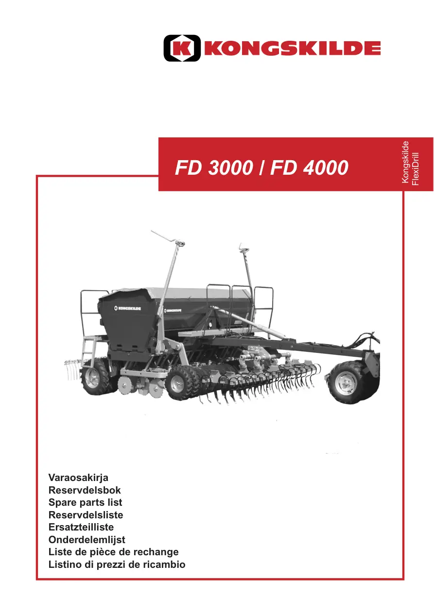 Kongskilde Flexidrill 3000 4000 Parts Manual