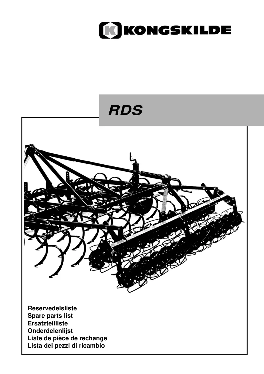 Kongskilde Rds Parts Manual