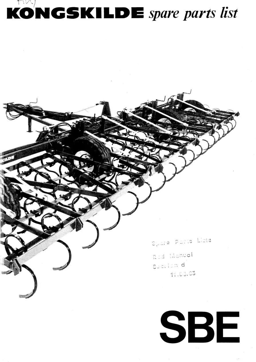 Kongskilde Sbe Parts Manual