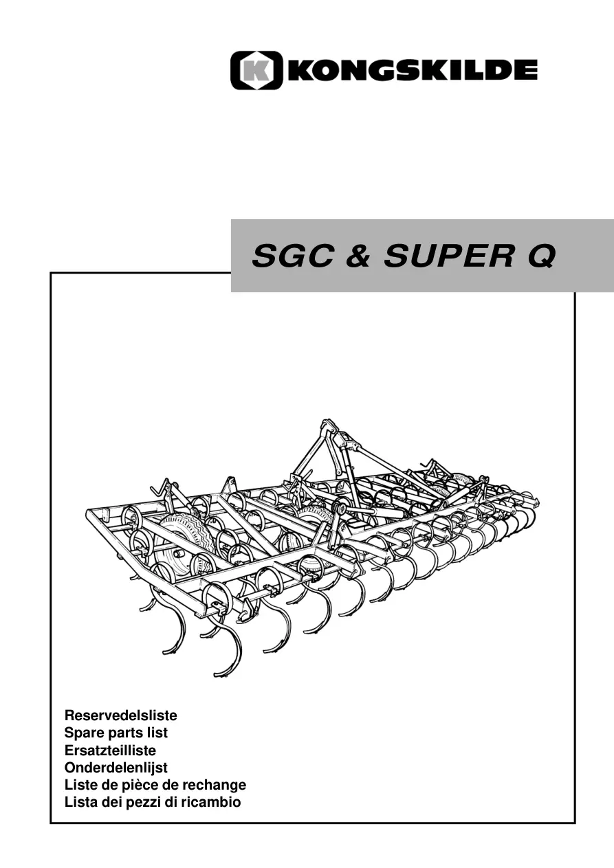 Kongskilde Sgc Q Parts Manual