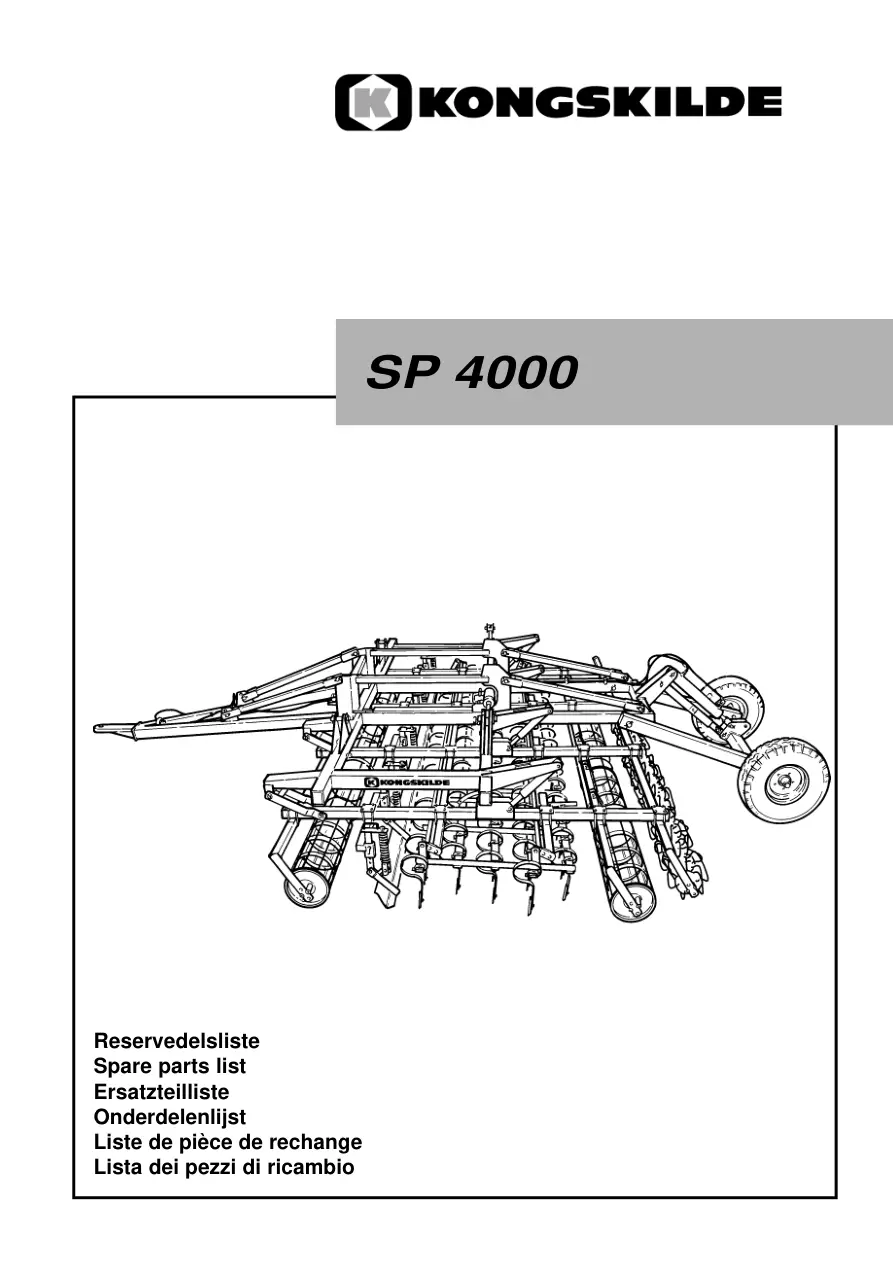 Kongskilde Sp4000 Parts Manual
