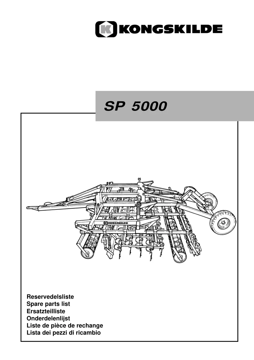 Kongskilde Sp5000 Parts Manual