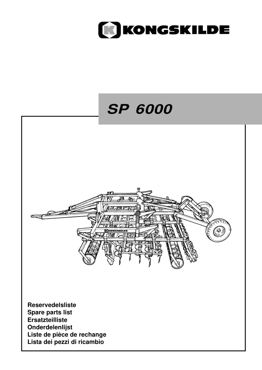 Kongskilde Sp6000 Parts Manual