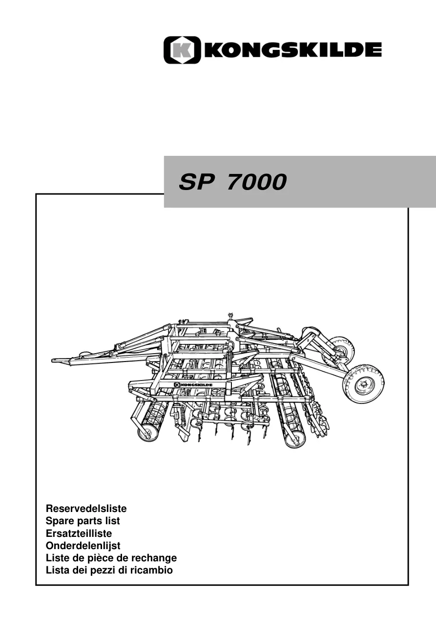 Kongskilde Sp7000 Parts Manual