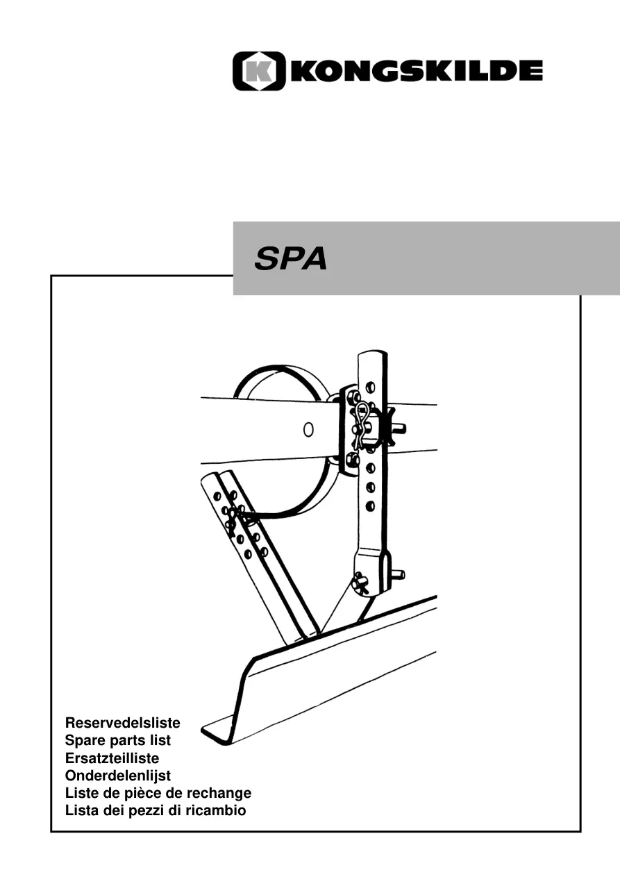 Kongskilde Spa Parts Manual