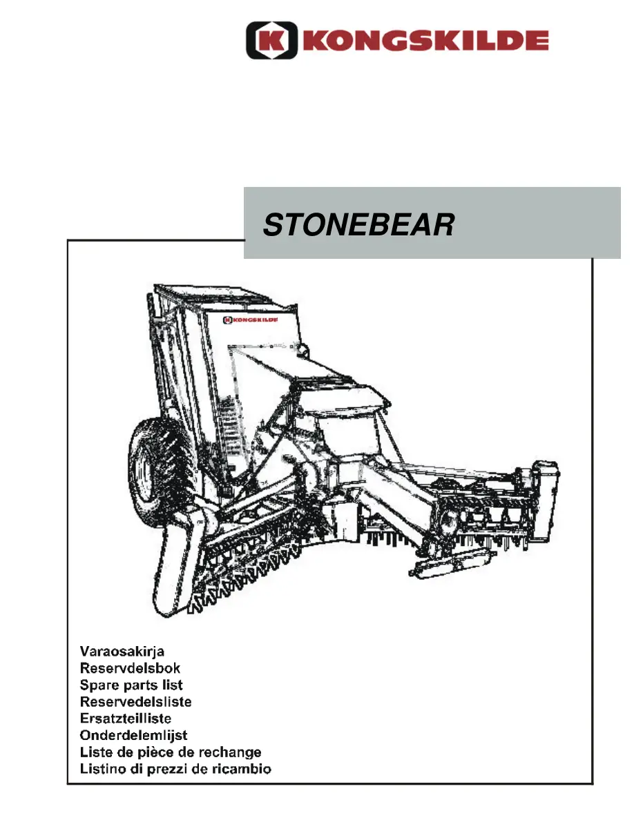 Kongskilde Stonebear 5 2000 2000 Parts Manual