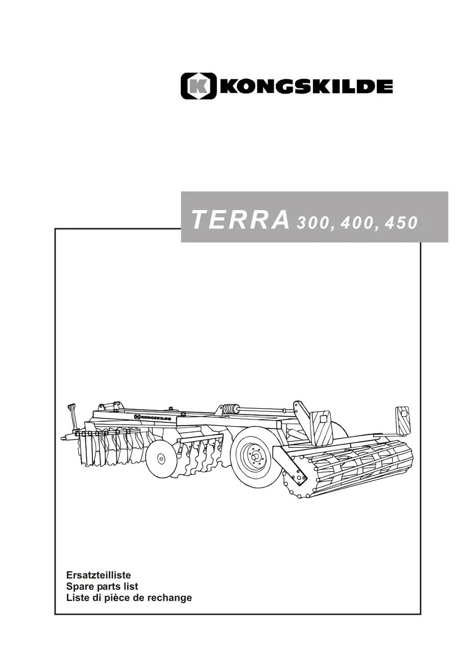 Kongskilde Terra 300 400 450 Parts Manual