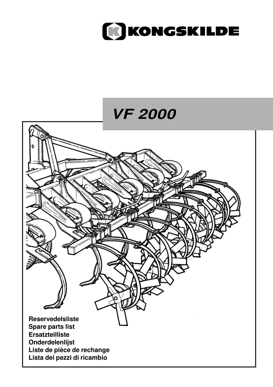 Kongskilde Vf2000 2000 Parts Manual