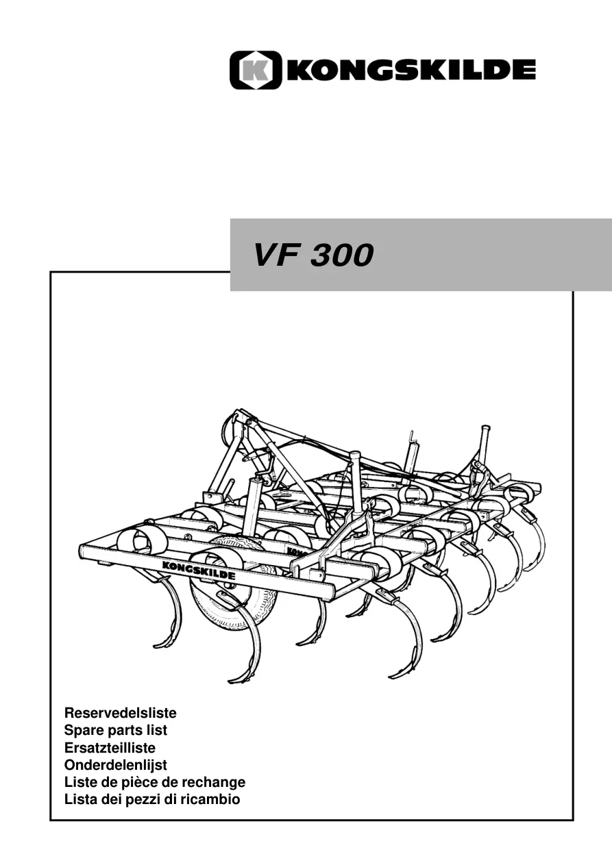 Kongskilde Vf300 Parts Manual