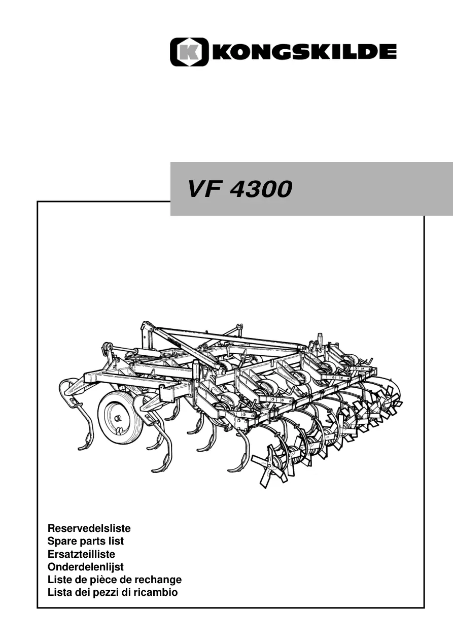 Kongskilde Vf4300 Parts Manual