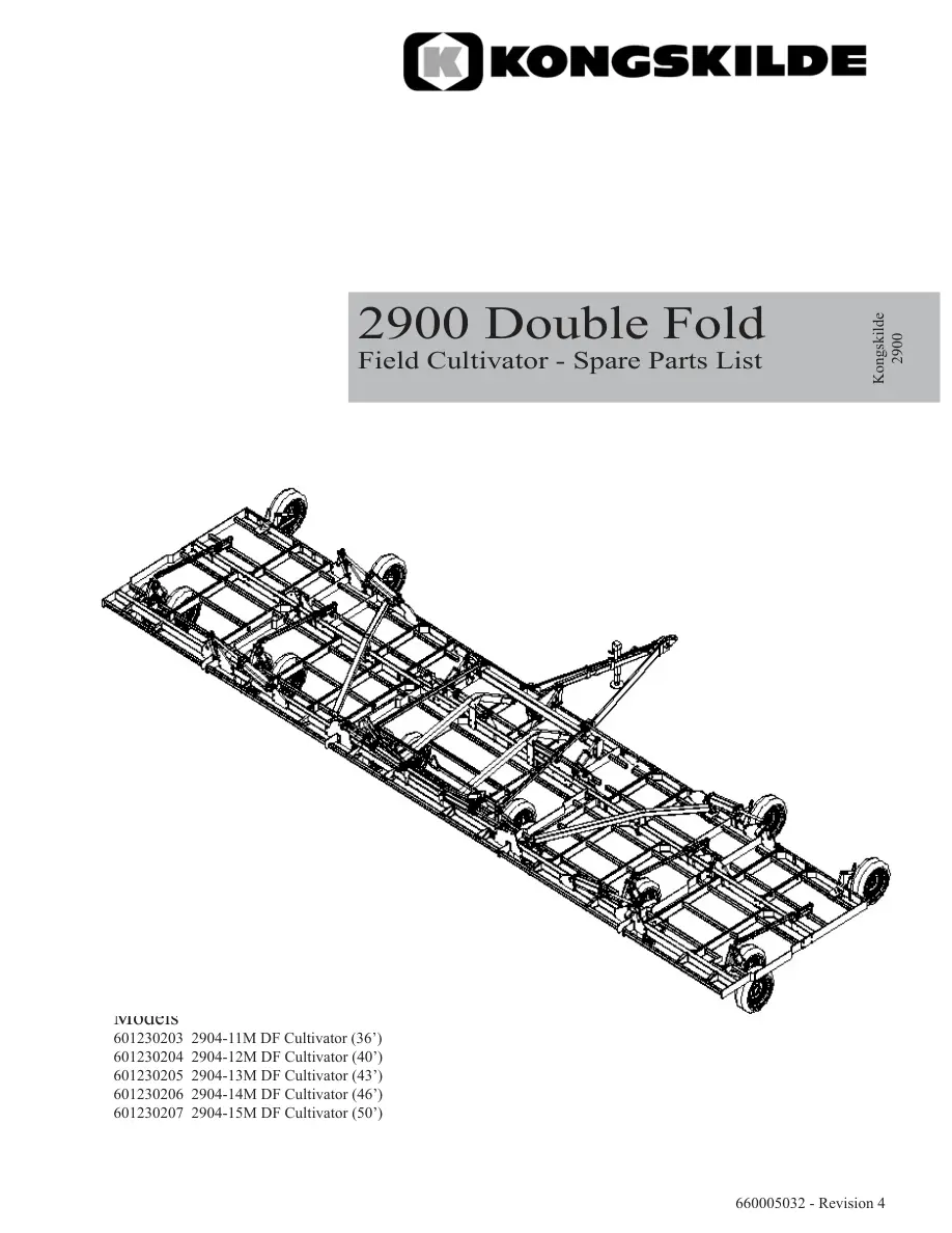 Kongskilde Vibro 2900 Parts Manual