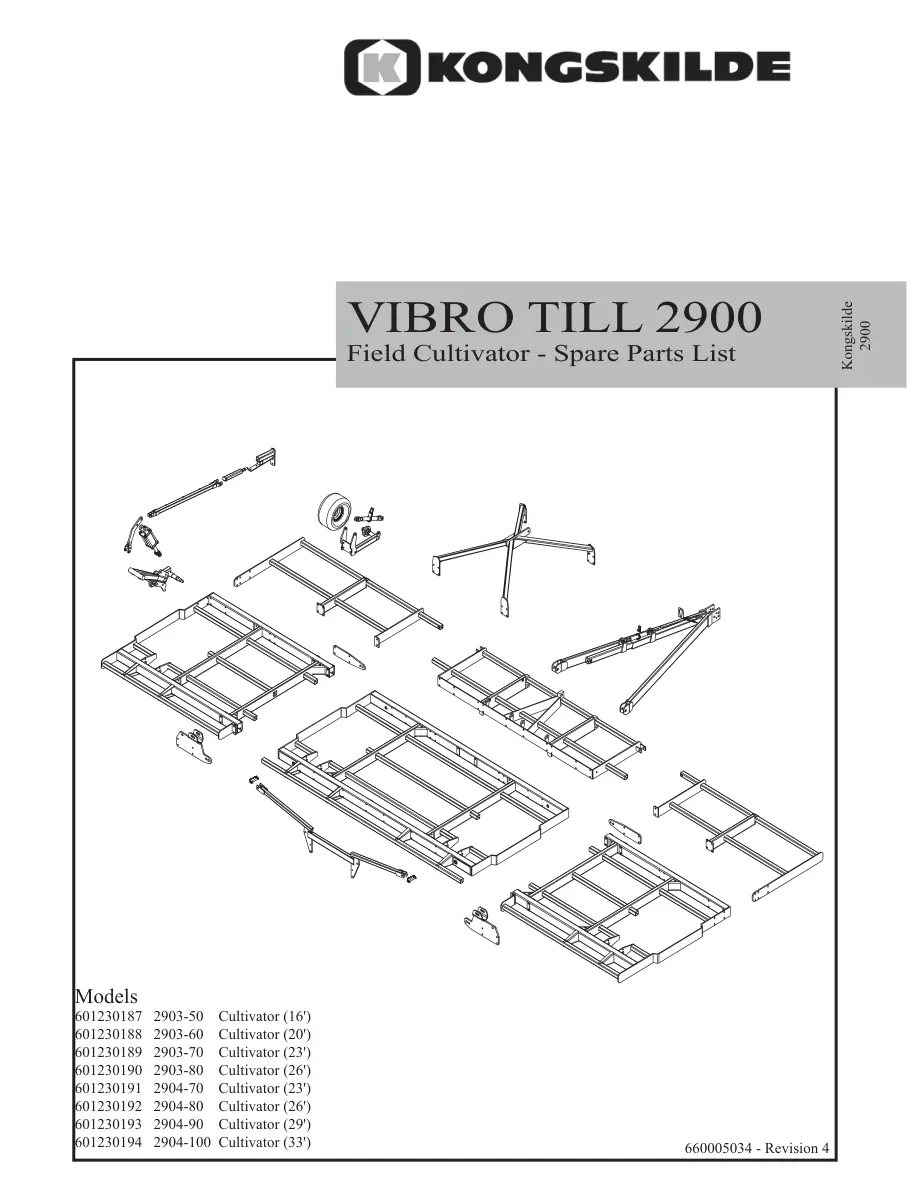 Kongskilde Vibro 2900 Parts Manual