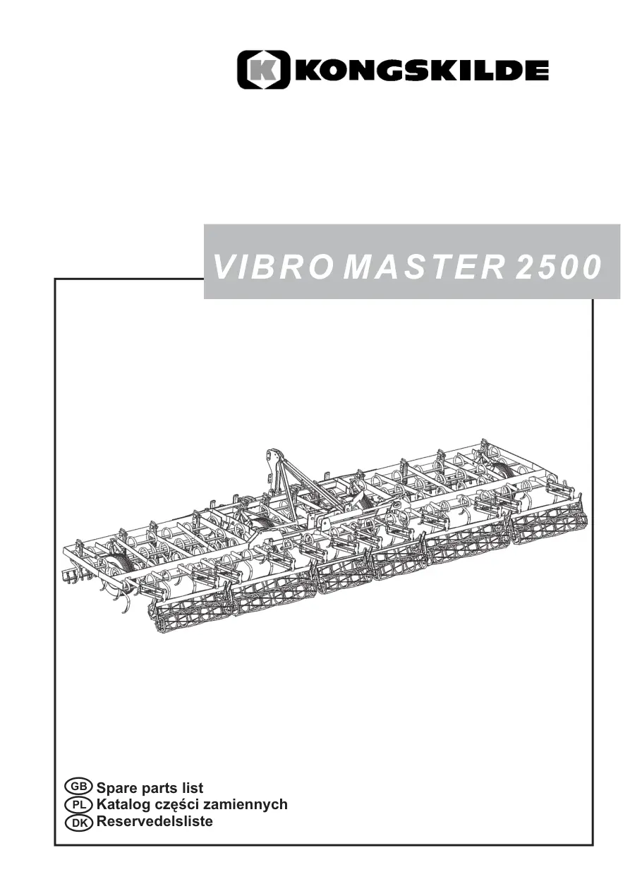 Kongskilde Vibromaster 2500 2007 2007 Parts Manual