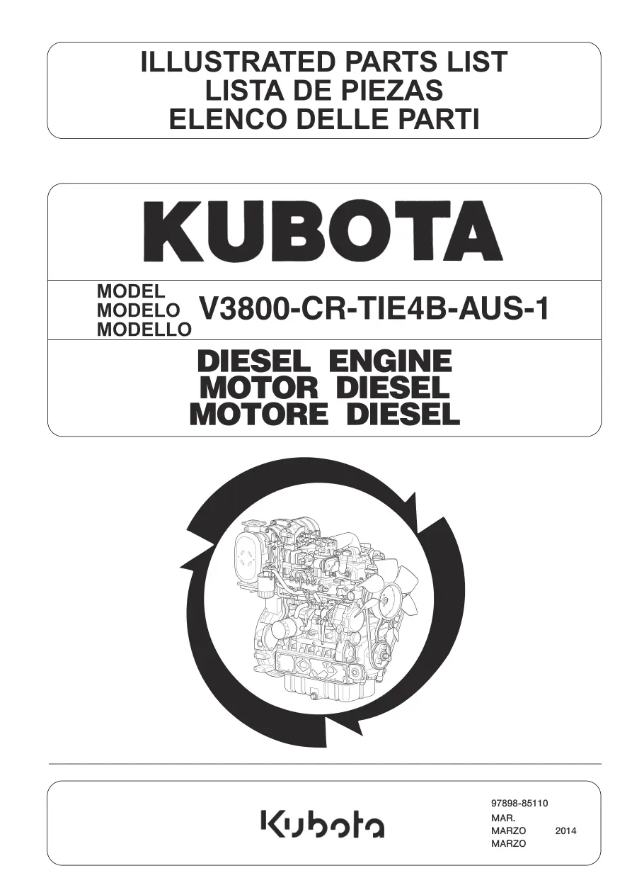 AUSA Kubota V3800Cr Tie4B 1 2014 Parts Manual