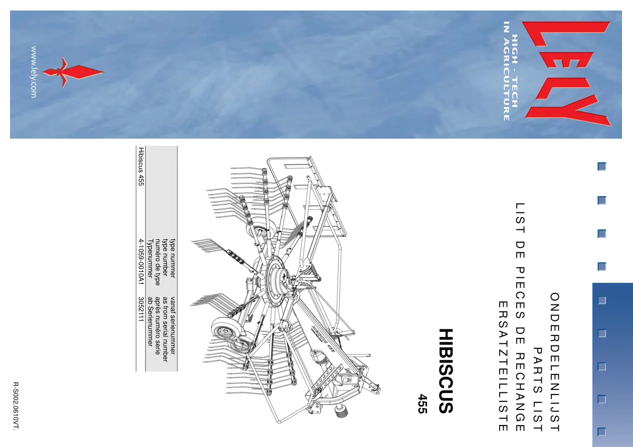 Lely Hibiscus 455 Parts Manual