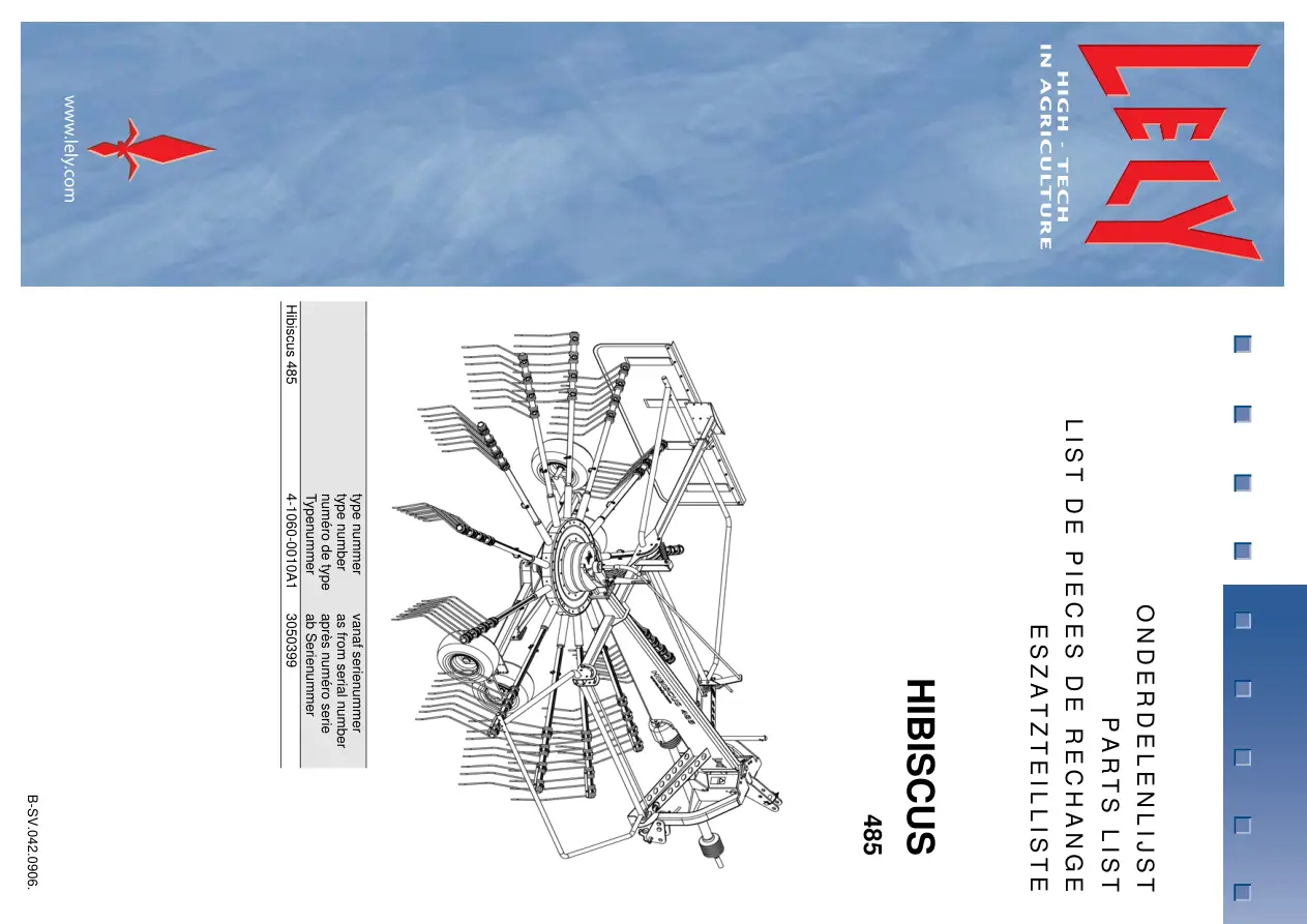 Lely Hibiscus 485 Parts Manual