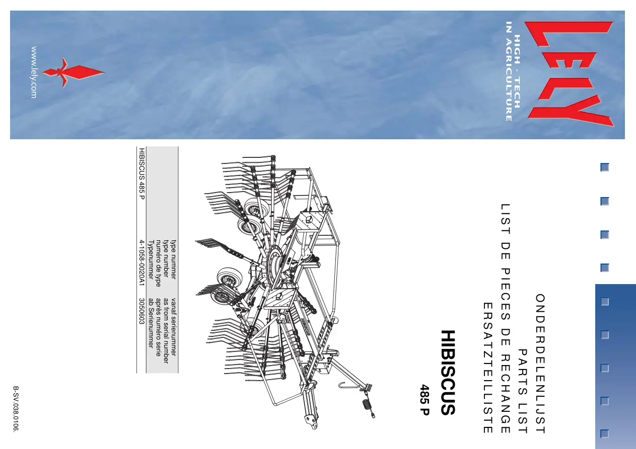 Lely Hibiscus 485P Parts Manual