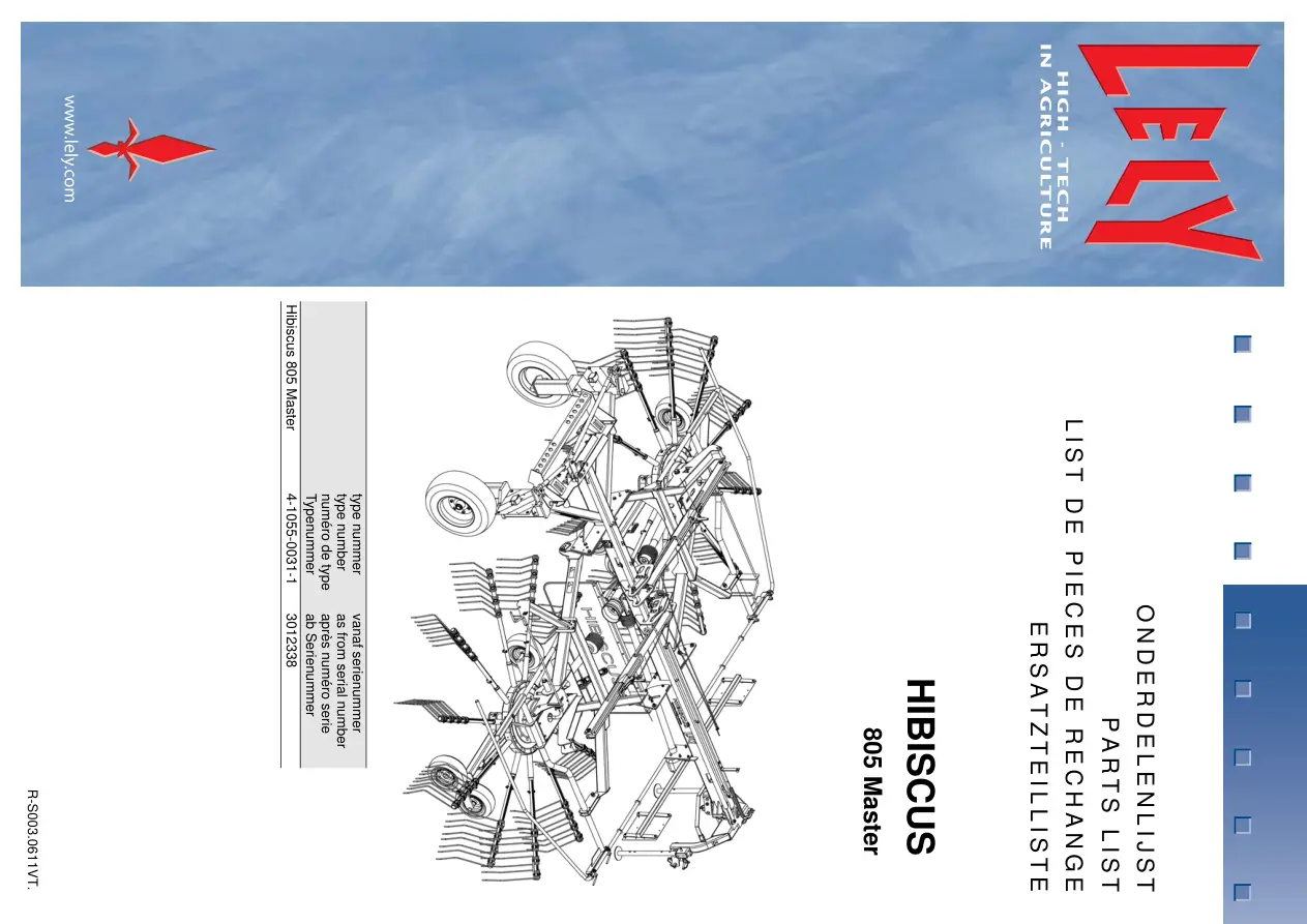 Lely Hibiscus 805 Parts Manual