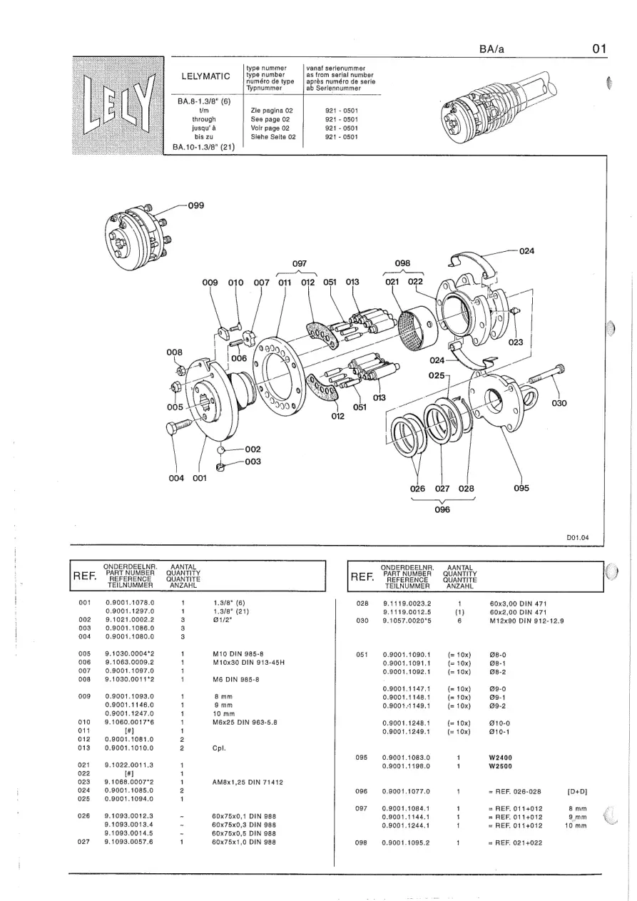 Lely matic Parts Manual