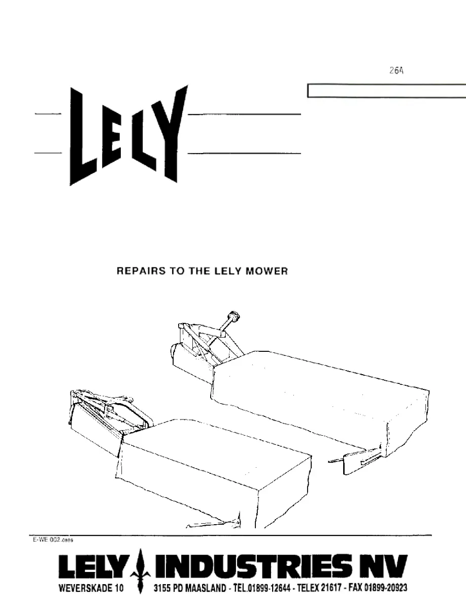 Lely Mower Service Manual